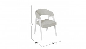 Кресло «Техас 1» (Белый матовый/Шенилл Estetica Moonstone №221) в Оби - ob.katalogmebeli.com | фото 2