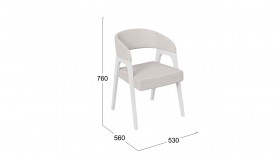 Кресло «Техас 1» (Белый матовый/Шенилл Estetica Vanille №220) в Оби - ob.katalogmebeli.com | фото 2