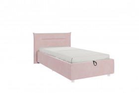 Кровать 0.9 Альба (Нежно-розовый велюр/под-мех) в Оби - ob.katalogmebeli.com | фото 1