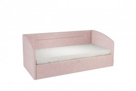 Кровать 0.9 Альба Софа (Нежно-розовый велюр) в Оби - ob.katalogmebeli.com | фото
