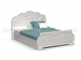 Кровать 1,4м Гармония (Белый/Белый глянец) в Оби - ob.katalogmebeli.com | фото