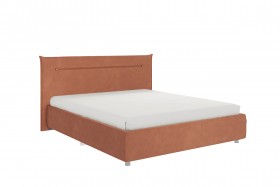 Кровать 1,6 Альба с основанием (Персик велюр) в Оби - ob.katalogmebeli.com | фото