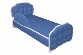 Кровать 160 Атлет 29 Синий (мягкий бортик) в Оби - ob.katalogmebeli.com | фото 1