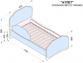 Кровать 160 Атлет 29 Синий (мягкий бортик) в Оби - ob.katalogmebeli.com | фото 2
