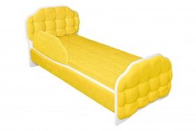 Кровать 160 Атлет 74 Жёлтый (мягкий бортик) в Оби - ob.katalogmebeli.com | фото
