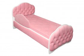 Кровать 160 Гармония 36 Светло-розовый (мягкий бортик) в Оби - ob.katalogmebeli.com | фото