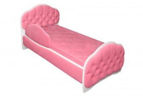 Кровать 160 Гармония 89 Розовый (мягкий бортик) в Оби - ob.katalogmebeli.com | фото