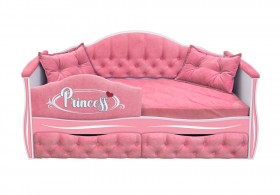Кровать 160 серии Иллюзия 2 ящика 36 Розовый (мягкий бортик/подушки) в Оби - ob.katalogmebeli.com | фото