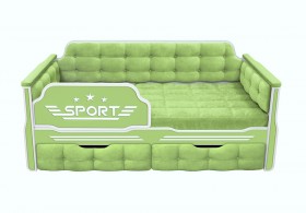 Кровать 160 серии Спорт 2 ящика 81 Фисташка (мягкие боковые накладки) в Оби - ob.katalogmebeli.com | фото