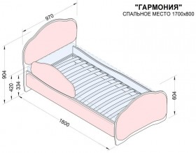 Кровать 170 Гармония 08 Шоколад (мягкий бортик) в Оби - ob.katalogmebeli.com | фото 2