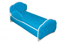Кровать 170 Гармония 84 Ярко-голубой (мягкий бортик) в Оби - ob.katalogmebeli.com | фото