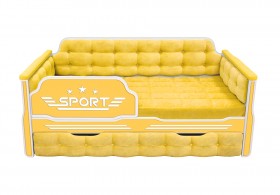Кровать 170 серии Спорт 1 ящик 74 Жёлтый (мягкие боковые накладки) в Оби - ob.katalogmebeli.com | фото