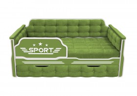 Кровать 170 серии Спорт 1 ящик 76 Зелёный (мягкие боковые накладки) в Оби - ob.katalogmebeli.com | фото