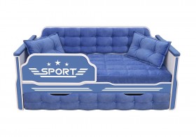 Кровать 170 серии Спорт 1 ящик 85 Синий (подушки) в Оби - ob.katalogmebeli.com | фото
