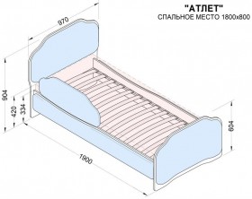 Кровать 180 Атлет 02 Бежевый (мягкий бортик) в Оби - ob.katalogmebeli.com | фото 2