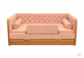 Кровать 180 серии Леди + ящик 15 Бледно-розовый (мягкий бортик/подушка валик) в Оби - ob.katalogmebeli.com | фото 1