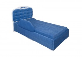 Кровать 190 Атлет Lux 29 Синий (мягкий бортик) в Оби - ob.katalogmebeli.com | фото 1