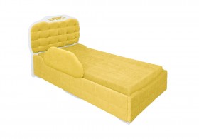 Кровать 190 Атлет Lux 74 Жёлтый (мягкий бортик) в Оби - ob.katalogmebeli.com | фото