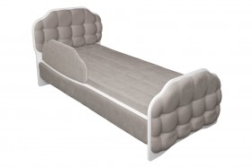 Кровать 190 Атлет Lux 96 Серый (мягкий бортик) в Оби - ob.katalogmebeli.com | фото