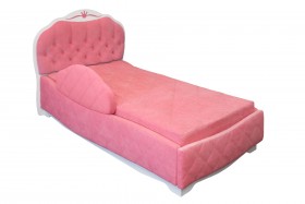 Кровать 190 Гармония Lux 36 Розовый (мягкий бортик) в Оби - ob.katalogmebeli.com | фото 1