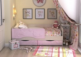 Кровать Алиса КР-812 1,6 Белфорд/Розовый металлик в Оби - ob.katalogmebeli.com | фото 2