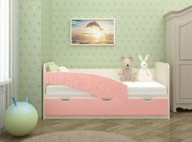 Кровать Бабочки 1,6м (Розовый металлик) в Оби - ob.katalogmebeli.com | фото