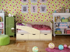 Кровать Бабочки 1,6м (Ваниль матовый) в Оби - ob.katalogmebeli.com | фото
