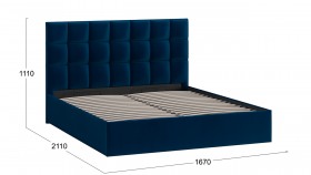 Кровать без ПМ «Эмбер» Велюр Confetti/Blue в Оби - ob.katalogmebeli.com | фото 2