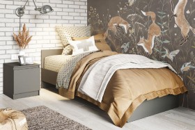 Кровать без ящ. М1200 Мадера Графит в Оби - ob.katalogmebeli.com | фото