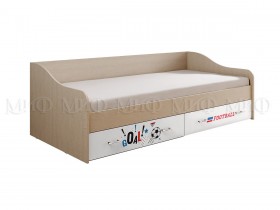 Кровать Boy Вега 0,9 м (Дуб беленый/Белый глянец/фотопечать) в Оби - ob.katalogmebeli.com | фото