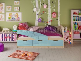 Кровать детская 1,6м Дельфин (Голубой матовый) в Оби - ob.katalogmebeli.com | фото 1