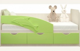 Кровать детская 1,6м Дельфин (Салатовый металлик) в Оби - ob.katalogmebeli.com | фото