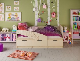 Кровать детская 1,6м Дельфин (Ваниль матовый) в Оби - ob.katalogmebeli.com | фото