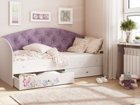 Кровать детская Эльза Белый/Фиолетовый в Оби - ob.katalogmebeli.com | фото