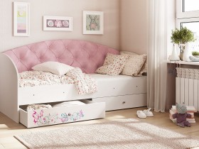 Кровать детская Эльза Белый/Розовый в Оби - ob.katalogmebeli.com | фото