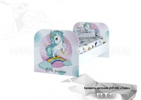 Кровать детская КР-08 Тойс (белый/белый,фотопечать Little Pony) в Оби - ob.katalogmebeli.com | фото 1