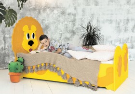 Кровать детская Лева 1.6 Желтый/Оранжевый в Оби - ob.katalogmebeli.com | фото