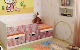 Кровать детская Минима Лего 1,86м с ящиками (дуб атланта/лиловый сад) в Оби - ob.katalogmebeli.com | фото 4