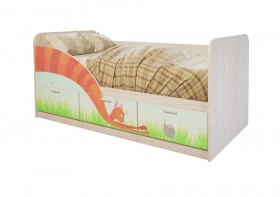 Кровать детская Минима Лего 1,86м с ящиками (дуб атланта/лиловый сад) в Оби - ob.katalogmebeli.com | фото 9