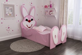 Кровать детская Зайка 1.6 Розовый/Белый в Оби - ob.katalogmebeli.com | фото