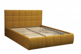 Кровать "Диана" ш. 1400 (Н=1010мм) (жаккард горчица) в Оби - ob.katalogmebeli.com | фото