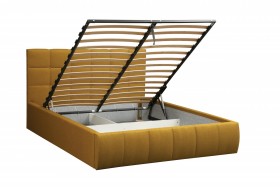 Кровать "Диана" ш. 1400 (Н=1010мм) (жаккард горчица) в Оби - ob.katalogmebeli.com | фото 3