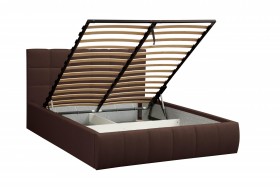 Кровать "Диана" ш. 1600 (Н=1010мм) (жаккард шоколад) в Оби - ob.katalogmebeli.com | фото