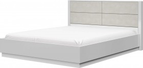 Кровать двойная 1400х2000 Вива (Белый/Белый глянец/Платина) в Оби - ob.katalogmebeli.com | фото