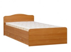 Кровать двойная с ящиками 1400-1 без матраса (круглые спинки) Вишня Оксфорд в Оби - ob.katalogmebeli.com | фото