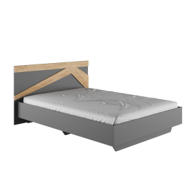 Кровать двухспальная 1,4м Теодора (графит/дуб крафт золотой) в Оби - ob.katalogmebeli.com | фото