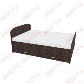 Кровать двухспальная ЛДСП 1400 с ящиками Венге в Оби - ob.katalogmebeli.com | фото 1
