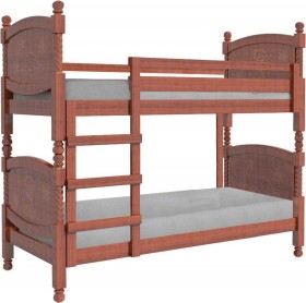 Кровать двухъярусная Валерия из массива сосны 800*1890 Орех в Оби - ob.katalogmebeli.com | фото