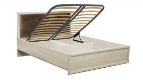 Кровать двуспальная Сохо(бетон пайн белый/под-мех/1644) в Оби - ob.katalogmebeli.com | фото 1