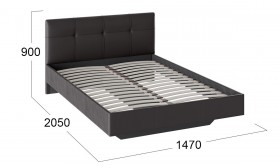 Кровать «Элис» c мягкой обивкой тип 1 Экокожа/Темно-коричневый/1400 в Оби - ob.katalogmebeli.com | фото 2